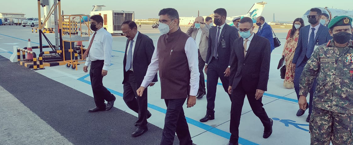 National Security Advisor Shri Ajit Doval KC arrives in the Maldives to participate in the 5th NSA-level Colombo Security Conclave (CSC) Meeting.
