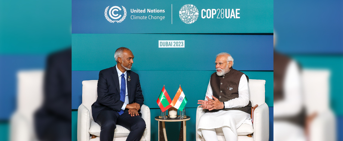 HEP Dr. Muizzu and Honble PM Modi meeting on sidelines of COP28, Dubai