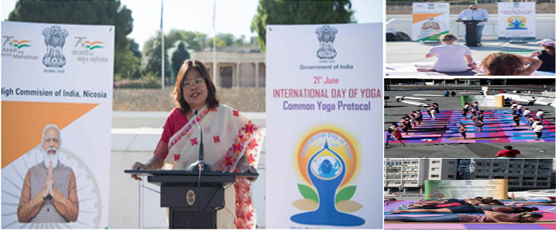 High Commission of India, Nicosia celebrated 8th International Day of Yoga on 19 June 2022 at Eliftheria Square, Nicosia. High Commissioner, Ms. Madhumita Hazarika Bhagat highlighted the importance of Yoga. Mr. Lucas Papayanis, .....