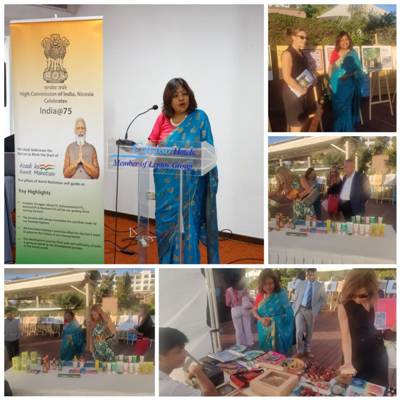 The High Commission of India, in association with Cyprus-India Business Association, Invest Cyprus and Cyprus Investment Funds Association organized AKAM Event ‘Economic and Commercial cooperation between India & Cyprus, highlighting the 3 Ts' in Paphos. High Commissioner, Ms. Madhumita Hazarika Bhagat spoke on the scope of enhancing  opportunities between India and Cyprus with special focus on Trade, Technology and Tourism. The event included Photo exhibition on GI products of India and display of Indian Ayurvedic products, handicrafts and handloom. The conference was attended by Government Officials, Members of the Cyprus-India Business Association, Invest Cyprus, CIFA and Entrepreneurs, CEOs of Companies from sectors of Trade, Technology and Tourism (29 June 2022).