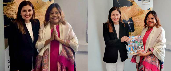 H.E. Smt. Madhumita Hazarika Bhagat met the Deputy Minister of Shipping,  H.E. Mrs. Marina Hadjimanoli and discussed bilateral relations between both the countries (12 April 2023).