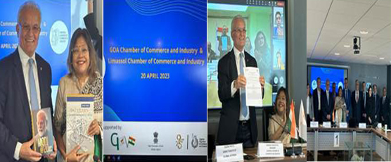 A Memorandum of Understanding (MoU) was signed between Goa Chamber of Commerce & Industry and Limassol Chamber of Commerce & Industry at the Cyprus Chamber of Commerce & Industry to promote and further enhance business  and .....